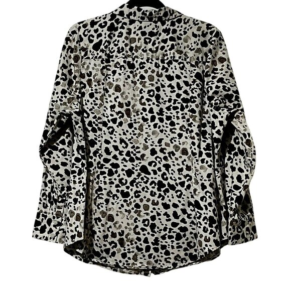 Lane Bryant Size 18 Animal Print Long Sleeve Button-Up Shirt - Picture 3 of 7